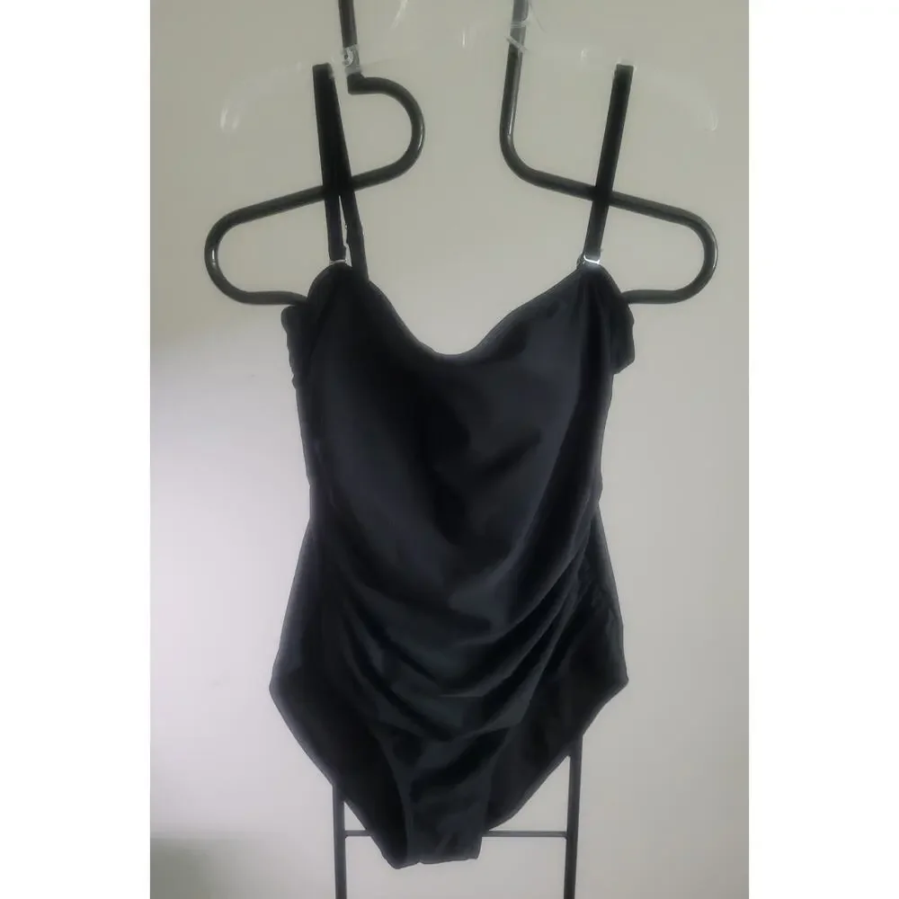DKNY Black Size XXL One Piece Bathing Suit NEW Adjustable Straps Classic Style - Picture 1 of 11